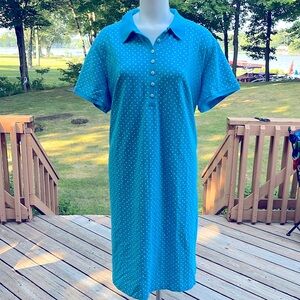 Talbots vintage polkadot cotton stretch sheath dress 3X